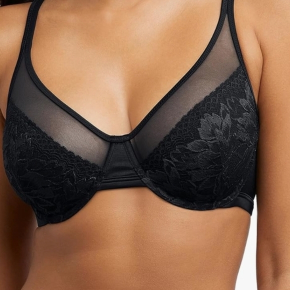 NWT Bali Women's (38DDD) Black Lace Minimizer Convertible Bra With Underwire - Picture 10 of 16